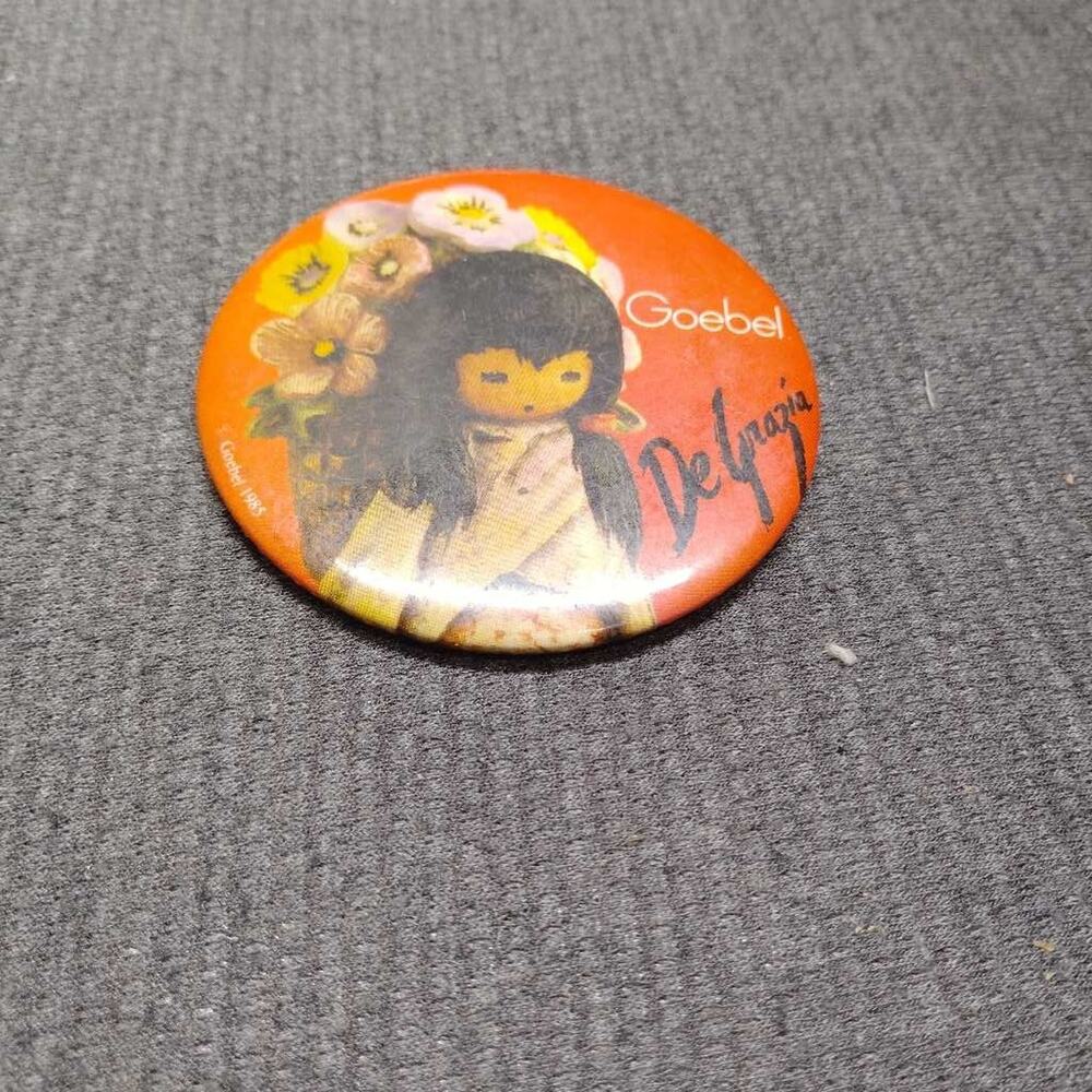 Goebel De Grazia Doll Pin 1985 Vintage Orange Flower Basket